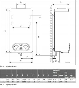 Przepływowy podgrzewacz wody Junkers Gazowy przepływowy podgrzewacz wody HYDRO 4300 WRD 14-4KG 2