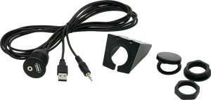 Blow 0301#                Samochodowe złacze montażwe usb+ aux -gniazdo z podstawką 2m 1