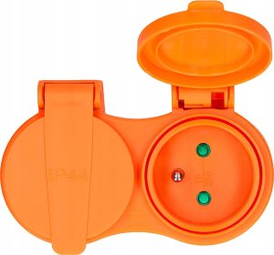 Montis Rozgałęźnik podwójny 2x2P+Z, 16A, 250V ; IP44; pomarańczowy MT089 3