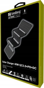Ładowarka solarna Sandberg Solar Charger 40W QC3.0+PD+DC 5