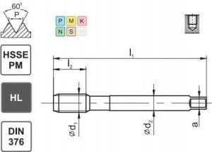 Fanar GWINTOWNIK M10 DIN-376C R45 (6HX) HSSE-PM HL MASTERTAP 1