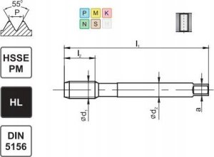 Fanar GWINTOWNIK G  1/8" DIN-5156B HSSE-PM HL MASTERTAP 1