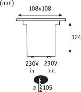 Paulmann Oprawa najazdowa SPECIAL LED 3.5W 230lm 2700K IP67 230V 108x108mm stal szlachetna / metal 5