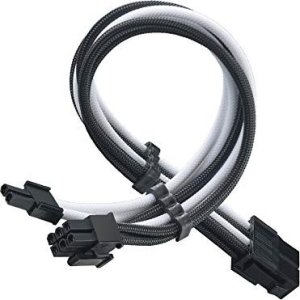 SilverStone SilverStone PP07E-PCIBW 8-Pin-PCIe auf 6+2-Pin-PCIe Verlängerung, 250mm - Schwarz/Weiß 3