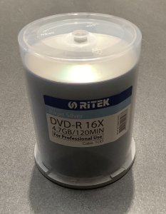 Traxdata TRAXDATA RITEK DVD-R 4,7GB 16X PRINTABLE SILVER CAKE*100  907CK100ISPRO 1