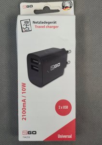 Ładowarka 2GO 2GO Ladegerät 10W 2-Port 2x USB-A   schwarz 2