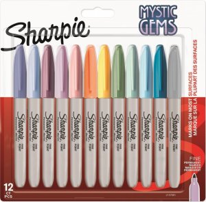 Sharpie Sharpie Permanentmarker Rundspitze F 0,9mm Edelsteinfar.12er Blister 4