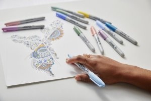 Sharpie Sharpie Permanentmarker Rundspitze F 0,9mm Edelsteinfar.12er Blister 6