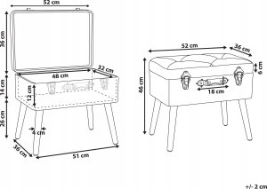 Beliani Stołek ze schowkiem ekoskóra brązowy MALLARD 2