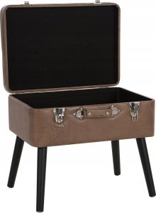 Beliani Stołek ze schowkiem ekoskóra brązowy MALLARD 3