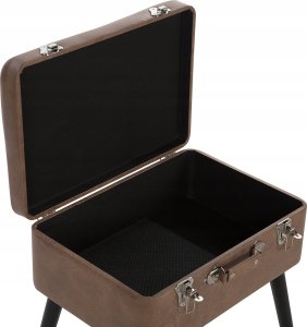 Beliani Stołek ze schowkiem ekoskóra brązowy MALLARD 7