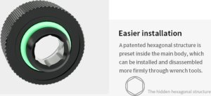 Barrow Barrow Multi-Link Adapter Anschluss 90 Grad G1/4 Zoll AG auf 12mm AD Hardtube - drehbar, silber 4