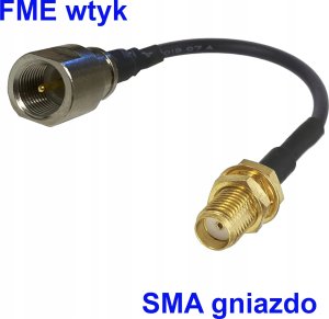 Kabel RF Connectors Pigtail FME wtyk / SMA gniazdo RG174 1m 1