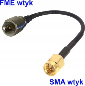 RF Connectors Pigtail FME wtyk / SMA wtyk RG174 20cm 1