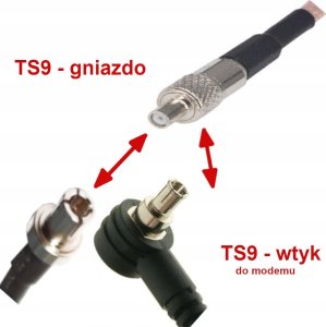 Kabel RF Connectors Pigtail TS9 gniazdo / UHF wtyk 15cm RG316 1