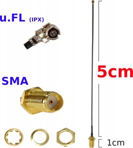 Kabel RF Connectors Pigtail uFL IPEX IPX - SMA gniazdo 1,13mm 5cm 1