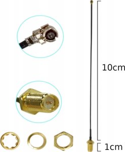 RF Connectors Pigtail uFL wtyk żeński SMA-RP gniazdo 1,13mm 10cm 1