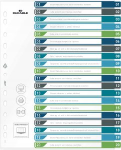 Durable DURABLE Register A4 + 20tlg. 1-20 farbige Taben+trans. Form. 1