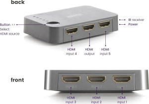 Marmitek Marmitek Connect 350 UHD 2.0 HDMI AutoSwitch 5 in/1 out 4K60 2