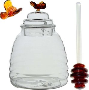 Triton Szklany słoik do miodu Pojemnik z łyżeczką MIÓD 4