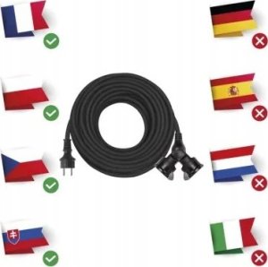 Emos Przedłużacz Emos P0603 2 gniazda 20m 3× 1,5mm guma 8