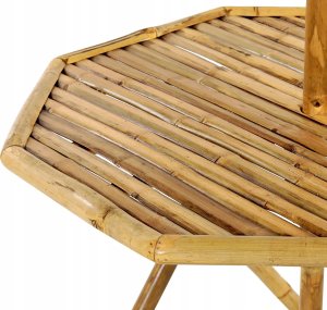 Beliani Stolik ogrodowy bambusowy z parasolem MOLISE 7