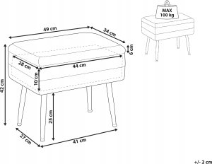 Beliani Welurowa ławka ze schowkiem burgundowa ODESSA 2