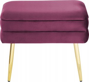 Beliani Welurowa ławka ze schowkiem burgundowa ODESSA 4