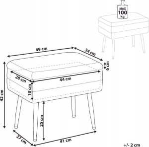 Beliani Welurowa ławka ze schowkiem burgundowa ODESSA 8