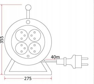 Rumlux Przedłużacz szpulowy 40m bębnowy 3x1,5 PS/4-3-40M-1.5 RUM-LUX 3