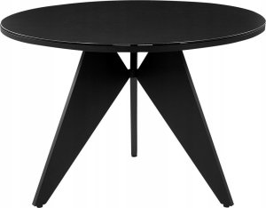 Beliani Stół ogrodowy okrągły ⌀110 cm czarny OLMETTO 2