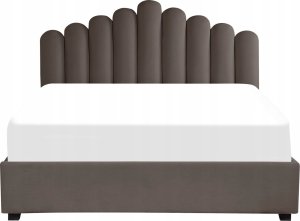 Beliani Łóżko z pojemnikiem welurowe 180 x 200 cm beżowoszare VINCENNES 5