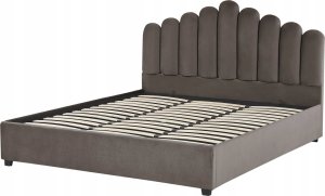 Beliani Łóżko z pojemnikiem welurowe 180 x 200 cm beżowoszare VINCENNES 8