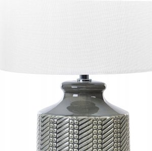 Beliani Lampa stołowa ceramiczna szara ESPERANCE 4