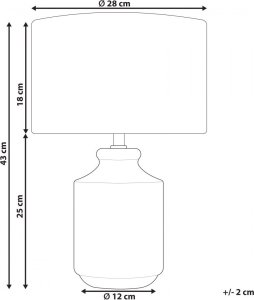 Beliani Lampa stołowa ceramiczna szara ESPERANCE 7