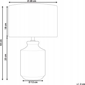 Beliani Lampa stołowa ceramiczna szara ESPERANCE 8