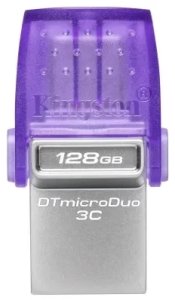 Pendrive Kingston Kingston 128GB DataTraveler microDuo 3C 200MB/s dvigubas USB-A + USB-C, EAN: 740617328165 2