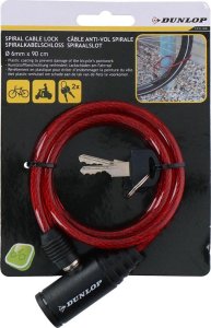 Dunlop Dunlop - Zapięcie do roweru spiralne na klucz 90 cm (Czerwony) 3