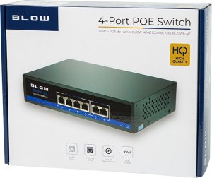Switch Blow 77-935# Switch poe do kamer blow 4poe 100mbs 75w bl-sw6-4p 4