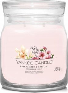 Yankee Candle YC SIGNATURE - Świeca średnia PINK CHERRY & VANILLA 1