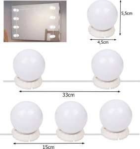 Verk Lampki do lustra toaletki LED zestaw makijaż 10 szt. 4