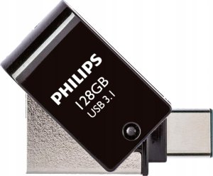 Pendrive Philips Philips 2 in 1 OTG         128GB USB 3.1 + USB C Midnight Black 1