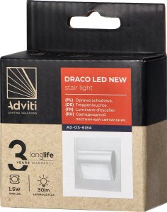 Oprawa schodowa Orno DRACO LED NEW 1,5W, oprawa schodowa podtynkowa, 12VDC, 30lm, 3000K, biała, innowacyjny sposób montażu 3