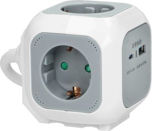 Orno Przedłużacz 4x2P+Z (Schuko), ładowarka USB A+C, Quick charge, 1,4m H05VV-F 3x1,5mm?, szary 1