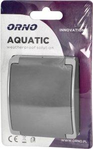Orno Gniazdo pojedyncze 2P+Z AQUATIC, IP44, szaro-grafitowe 3