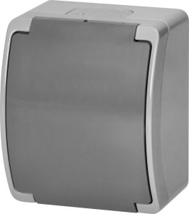 Orno Gniazdo pojedyncze 2P+Z AQUATIC, IP44, szaro-grafitowe 5