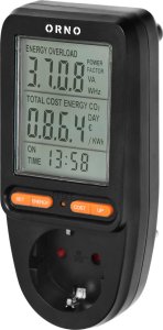 Orno Watomierz, kalkulator energii z wyświetlaczem LCD, wersja Schuko, czarny 2
