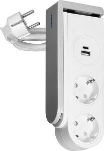 Listwa zasilająca Orno Listwa zasilająca biurkowa typu Schuko z ładowarką USB i sprężynowym zaciskiem mocującym 1