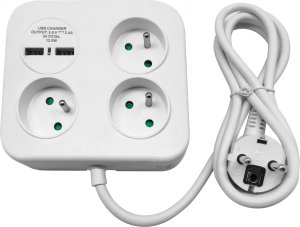 Listwa zasilająca Orno Kwadratowa listwa zasilająca z ładowarką USB 1,4m 2