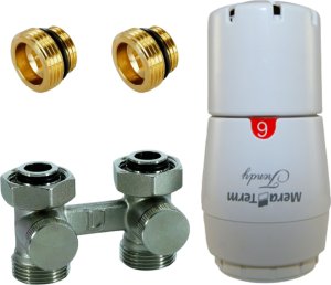 Vario Term Przyłącze grzejnikowe Vario Term PRNYGS05106C/FP proste 3/4 zestaw GS05-106 z nyplami białe/nikiel 1